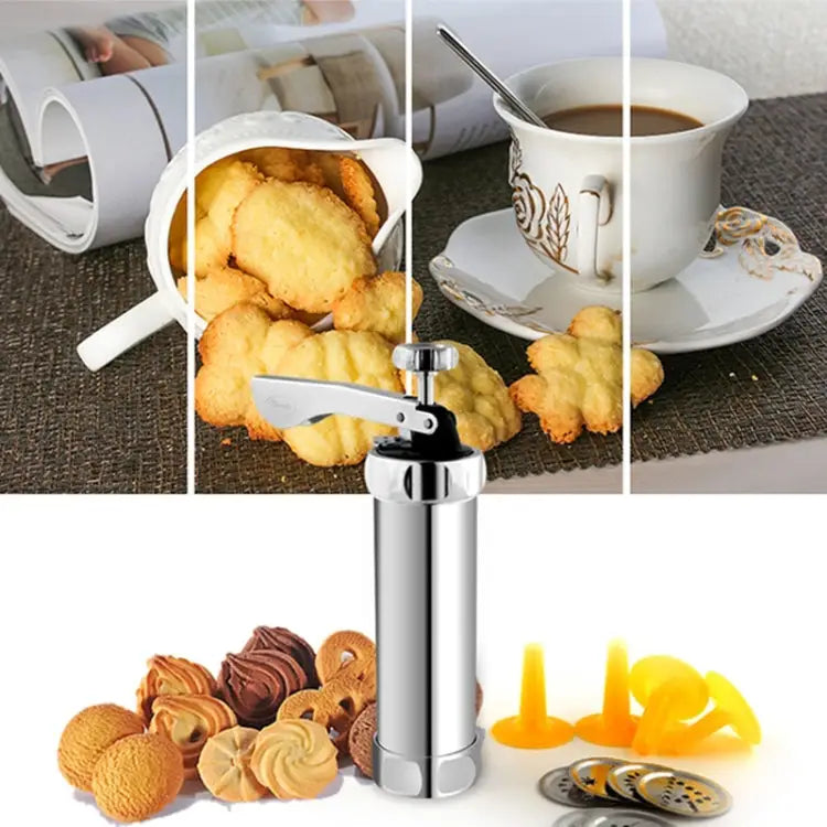 Multifunctional Household Cookie Biscuit Machine Tool Mold Decorating Mounted DIY Baking with 20 Moulds & 4 Nozzles