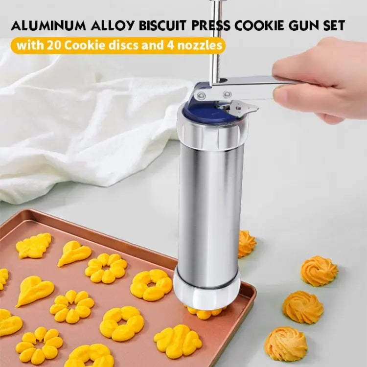 Multifunctional Household Cookie Biscuit Machine Tool Mold Decorating Mounted DIY Baking with 20 Moulds & 4 Nozzles