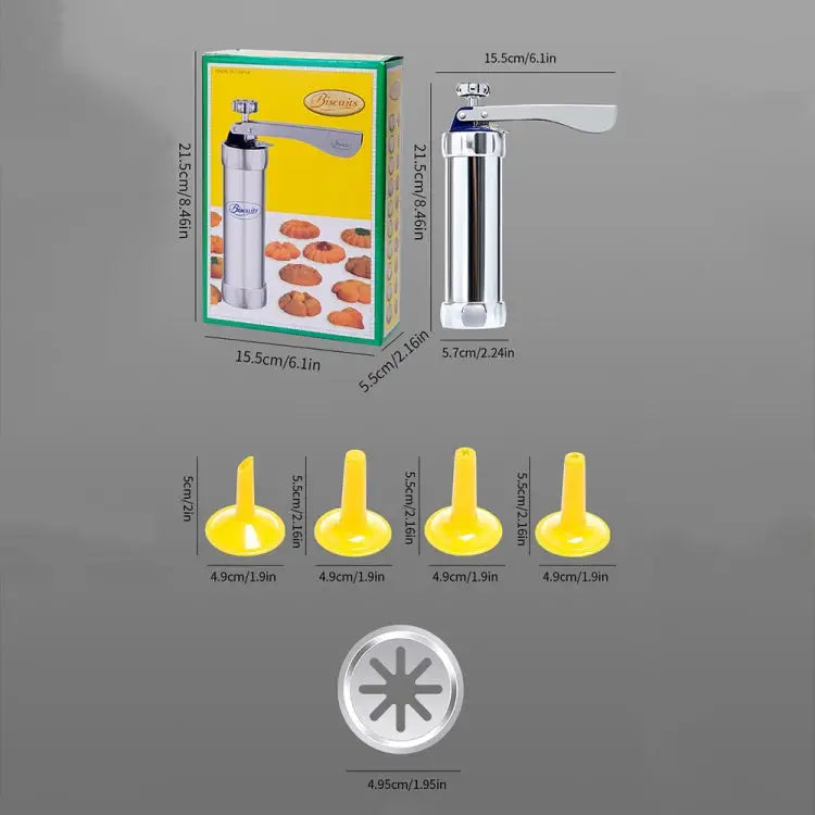 Multifunctional Household Cookie Biscuit Machine Tool Mold Decorating Mounted DIY Baking with 20 Moulds & 4 Nozzles