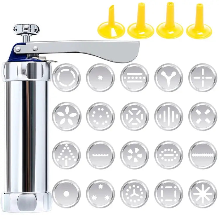 Multifunctional Household Cookie Biscuit Machine Tool Mold Decorating Mounted DIY Baking with 20 Moulds & 4 Nozzles