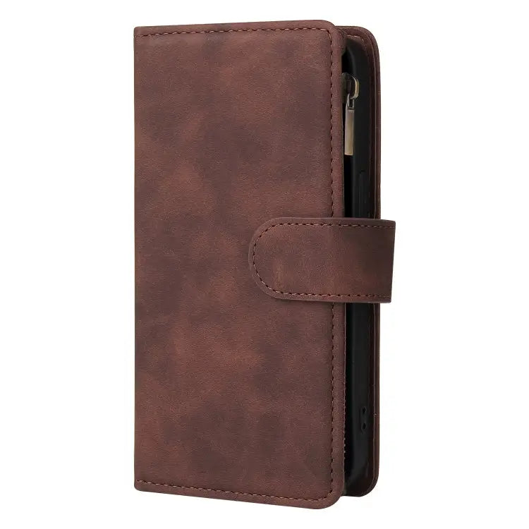 Multifunctional Phone Leather Case with Card Slot & Holder & Zipper Wallet & Photo Frame For iPhone 13 mini For iPhone