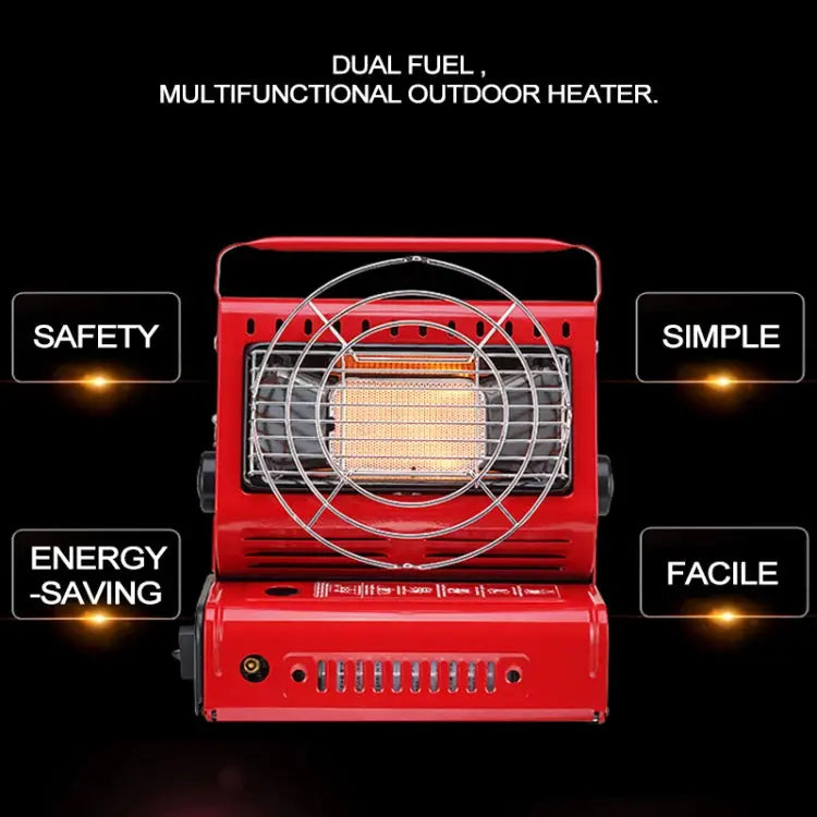 Multifunctional Portable Outdoor Camping Trip Gas Heater Gas Stove Burner Powered by Dual Gas Tank (Not Included)