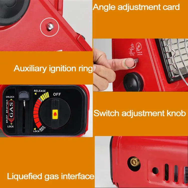 Multifunctional Portable Outdoor Camping Trip Gas Heater Gas Stove Burner Powered by Dual Gas Tank (Not Included)