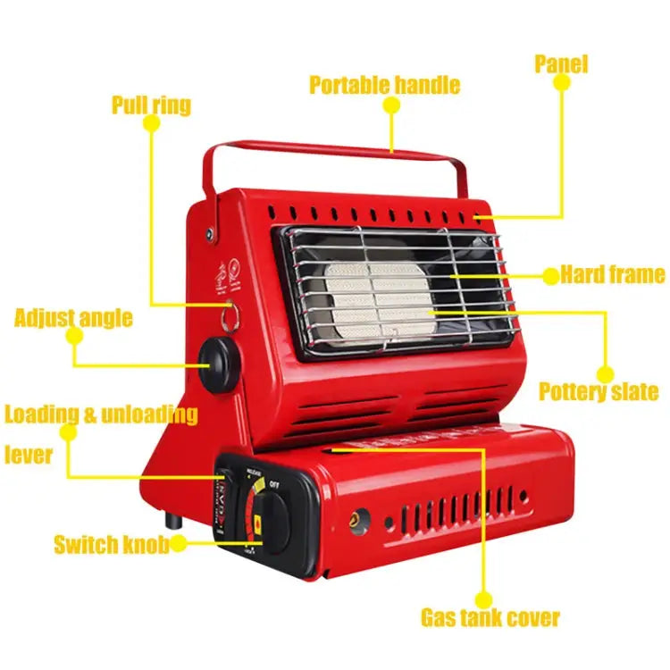 Multifunctional Portable Outdoor Camping Trip Gas Heater Gas Stove Burner Powered by Dual Gas Tank (Not Included)