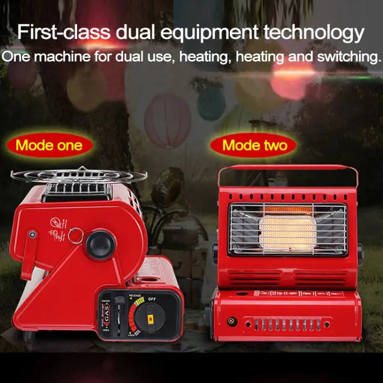 Multifunctional Portable Outdoor Camping Trip Gas Heater Gas Stove Burner Powered by Dual Gas Tank (Not Included)