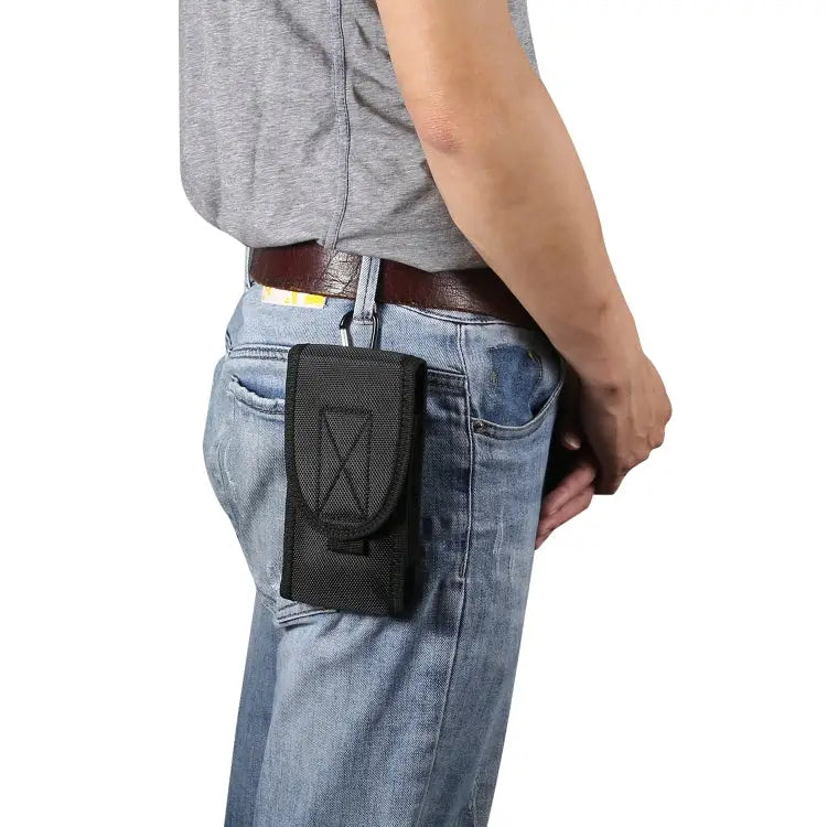 Multifunctional Universal Vertical Nylon Fabric Waist Bag Tactical Belt Bag For 5.3 inch and Below Phones For 6.7 inch