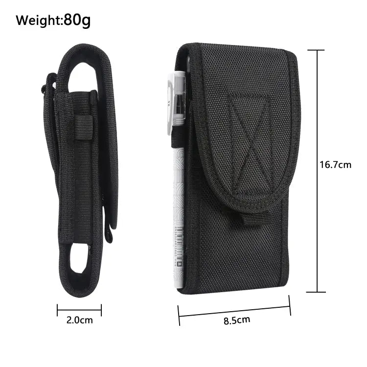 Multifunctional Universal Vertical Nylon Fabric Waist Bag Tactical Belt Bag For 5.3 inch and Below Phones For 6.7 inch