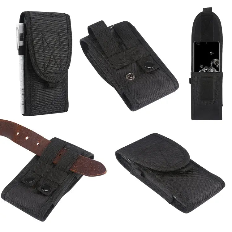 Multifunctional Universal Vertical Nylon Fabric Waist Bag Tactical Belt Bag For 5.3 inch and Below Phones For 6.7 inch