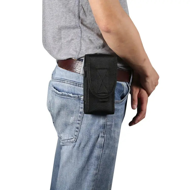 Multifunctional Universal Vertical Nylon Fabric Waist Bag Tactical Belt Bag For 5.3 inch and Below Phones For 6.7 inch