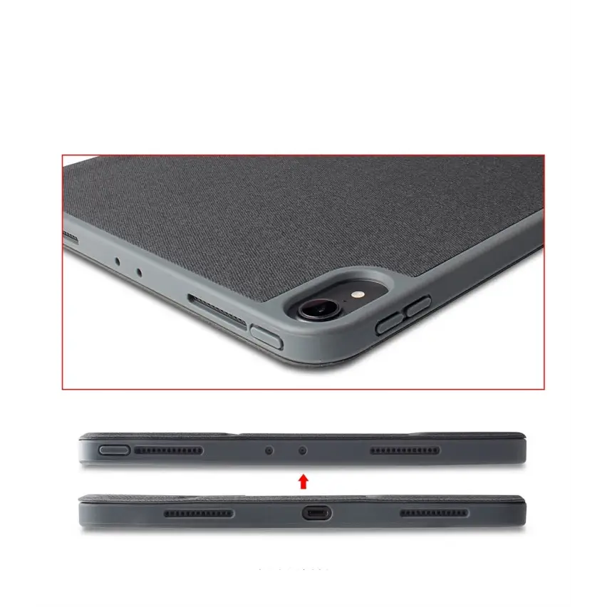 Mutural Exquisite Series Cloth Texture PU + TPU Leather Case for iPad Pro 12.9 inch (2018) with 3-Fold Holder & Pen