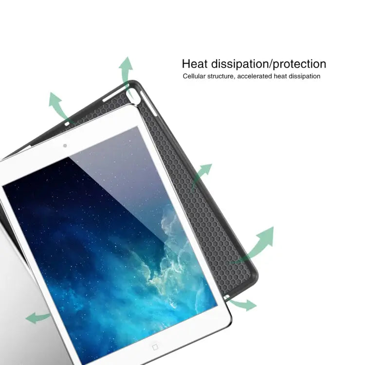Mutural Exquisite Series Cloth Texture PU + TPU Leather Case for iPad Pro 10.5 inch with 3-Fold Holder & Pen Slot &