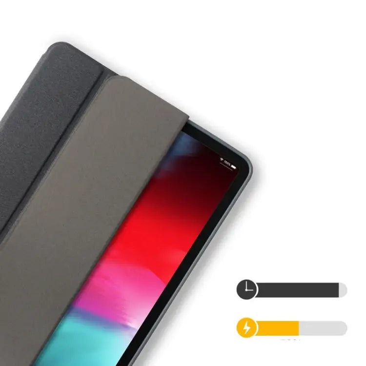 Mutural Exquisite Series Cloth Texture PU + TPU Leather Case for iPad Pro 12.9 inch (2018) with 3-Fold Holder & Pen