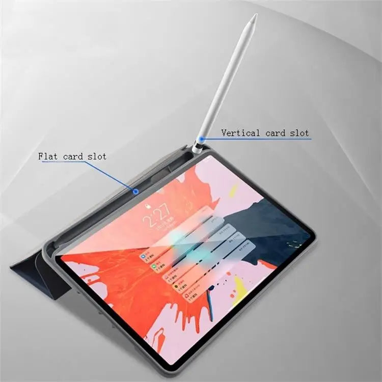 Mutural Exquisite Series Cloth Texture PU + TPU Leather Case with 3-Fold Holder & Pen Slot & Sleep & Wake-up Function
