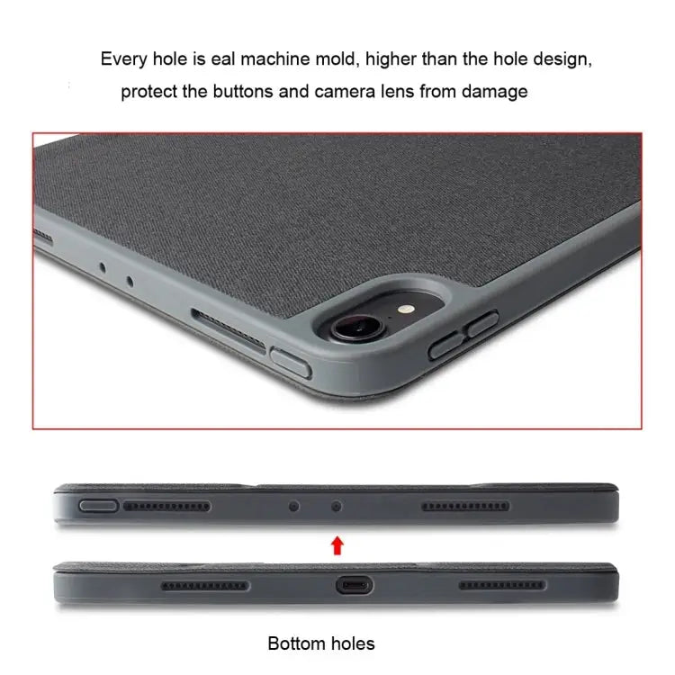 Mutural Exquisite Series Cloth Texture PU + TPU Leather Case with 3-Fold Holder & Pen Slot & Sleep & Wake-up Function