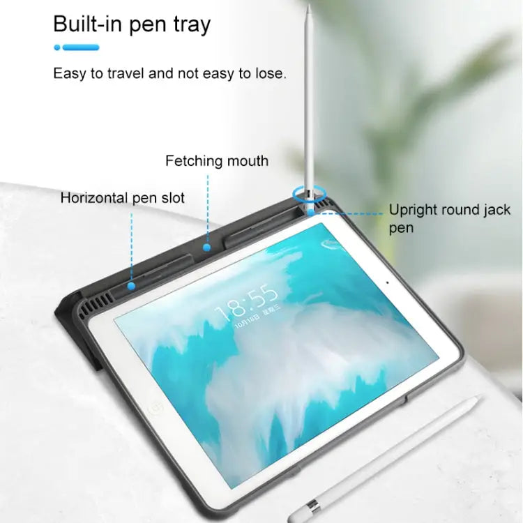 Mutural Horizontal Flip PC + TPU + PU Leather Case with Holder & Pen Slot For iPad 10.2 For iPad 9.7 For iPad Pro 10.5
