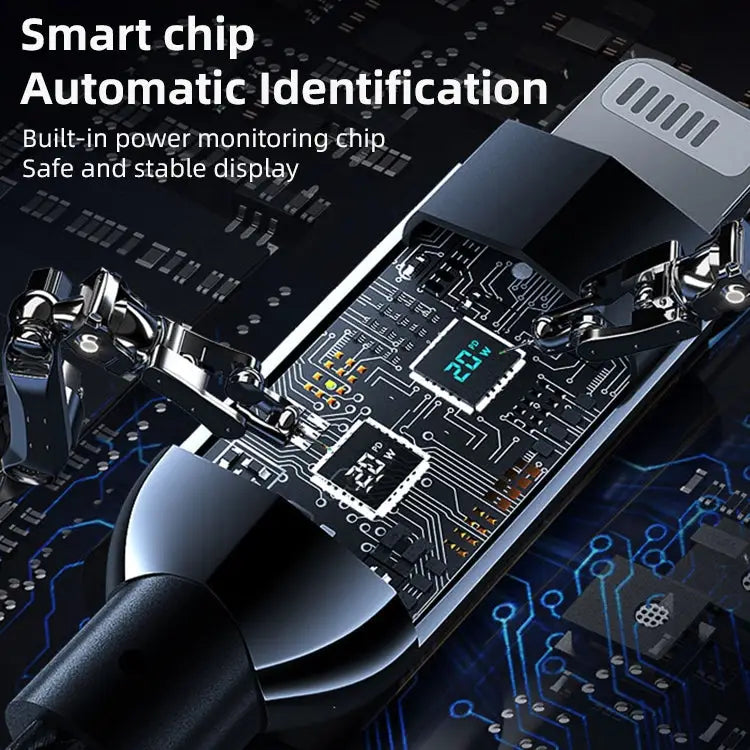 Mutural Li-CC001 1.2m PD20W Digital Display USB-C / Type-C to 8 Pin Charging Data Cable - Type-C to 8 Pin