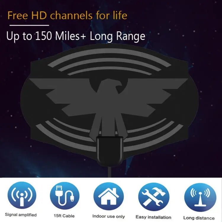 MYC-HDTV049 25dB 4K HDTV Antenna Reception Range: 150 Miles - MYC-HDTV049