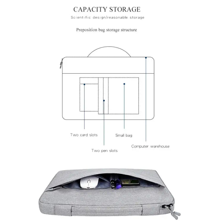 ND04 Oxford Cloth Waterproof Laptop Handbag for 13.3 inch Laptops with Trunk Trolley Strap 13.3 inch