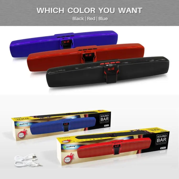 New Rixing NR7017 TWS Portable 10W Stereo Surround Soundbar Bluetooth Speaker with Microphone - Apple Accessories