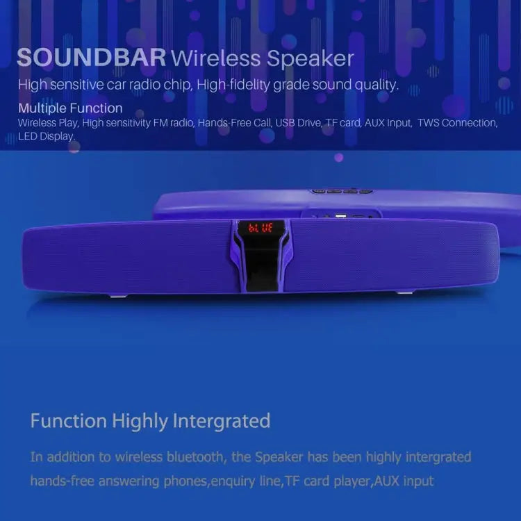 New Rixing NR7017 TWS Portable 10W Stereo Surround Soundbar Bluetooth Speaker with Microphone - Apple Accessories