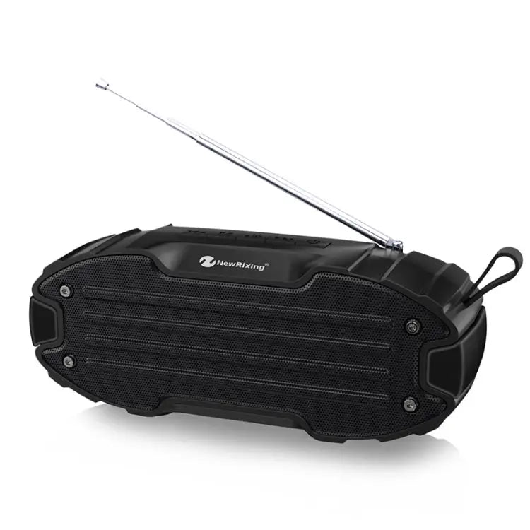 New Rixing NR907 Portable Stereo Surround Soundbar Bluetooth Speaker with Microphone Support TF Card FM - Black - Apple