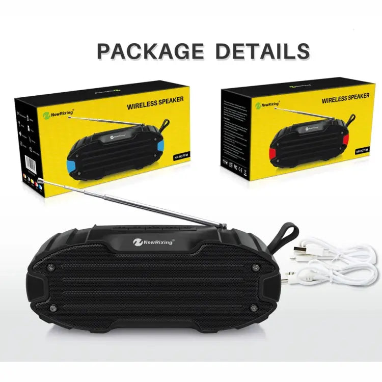 New Rixing NR907 Portable Stereo Surround Soundbar Bluetooth Speaker with Microphone Support TF Card FM - Apple