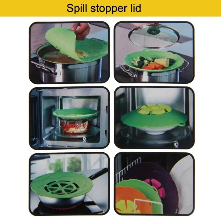 New Spill-Proof Anti-Flutter and Heat-Resistant Silicone Pot Cover (Ramdom Color Delivery)