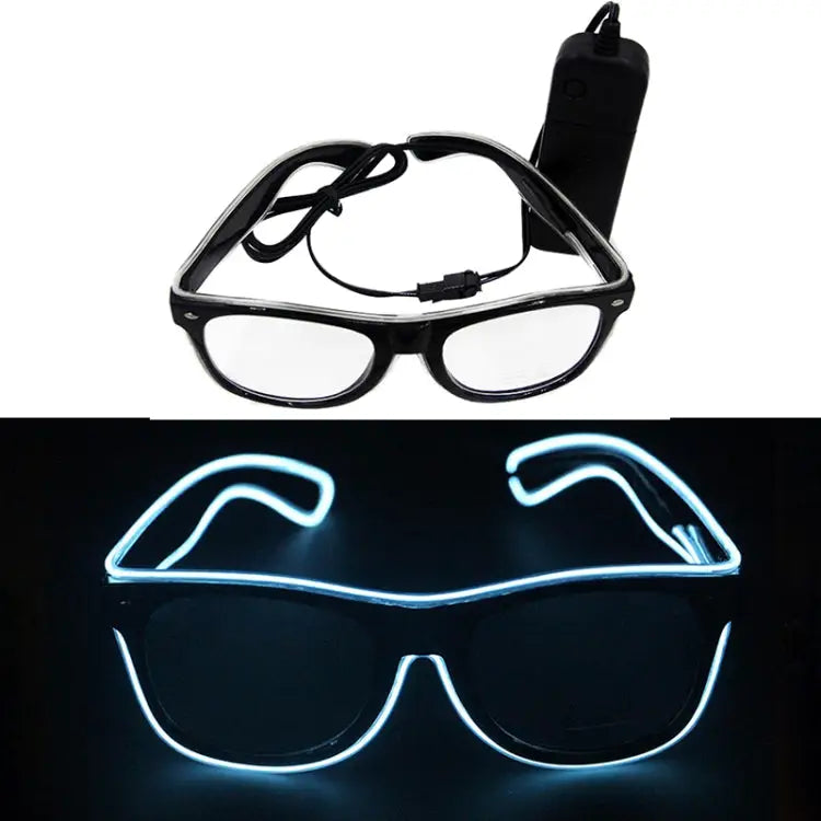 New Style LED Multi-color Fluorescent Glow Glasses EL Flashing Glasses Sound Control Type Random Color Delivery Glow