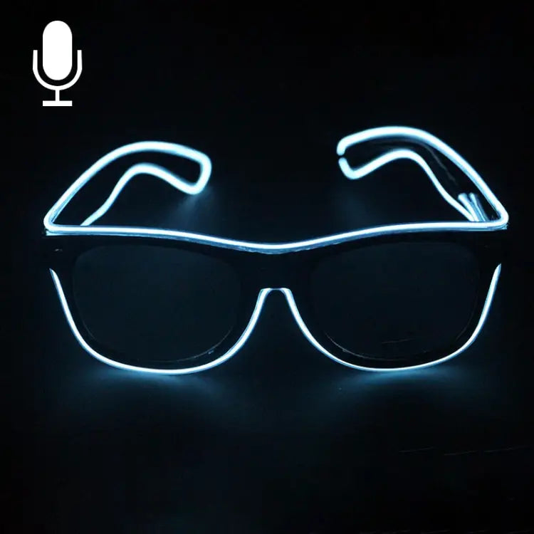 New Style LED Multi-color Fluorescent Glow Glasses EL Flashing Glasses Sound Control Type Random Color Delivery Glow