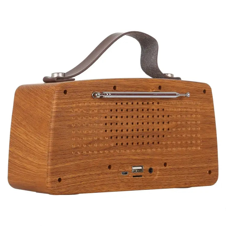NewRixing NR-4013 Retro Manchurian Ash Texture Hand Wireless FM Speaker with Call Function Support TF Card & U Disk