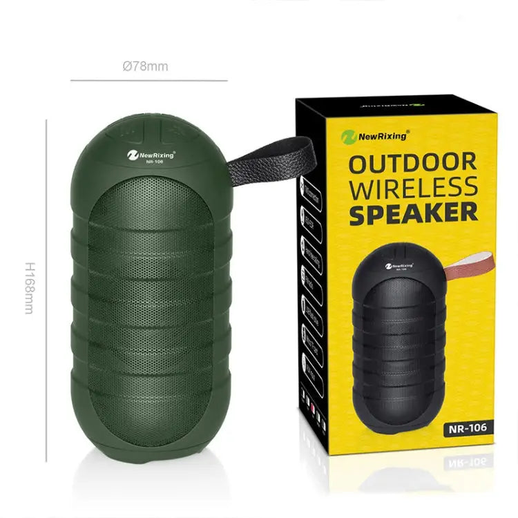 NewRixing NR106 Mini Portable Wireless Bluetooth Speaker Stereo Subwoofer Built-in Microphone Support Hands-free