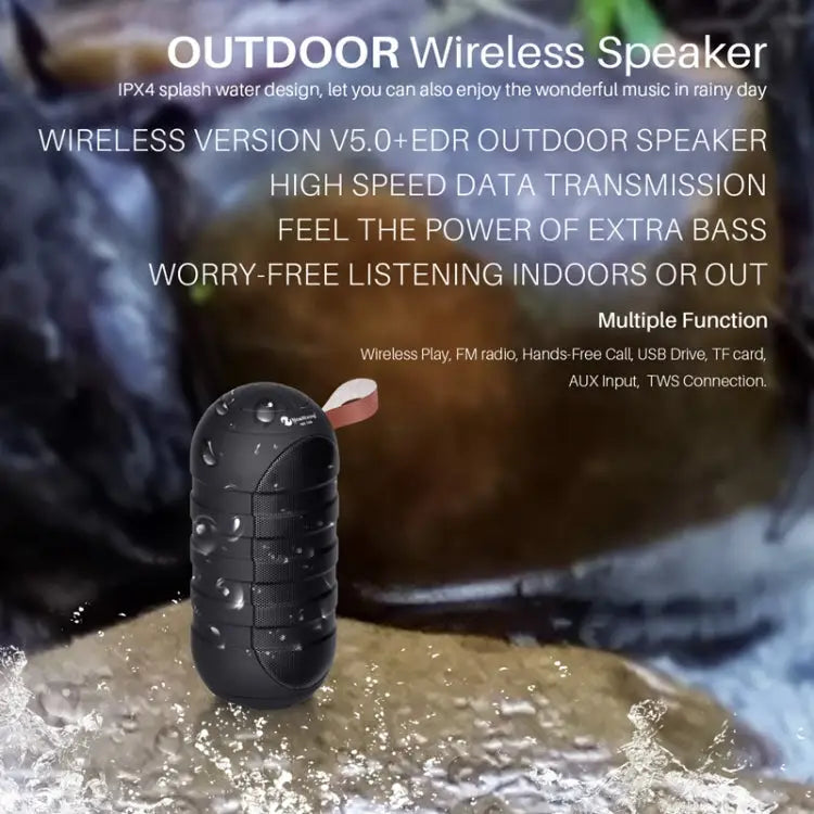 NewRixing NR106 Mini Portable Wireless Bluetooth Speaker Stereo Subwoofer Built-in Microphone Support Hands-free