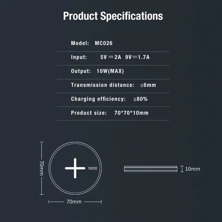 NILLKIN MC026 Portable Button Fast Charging Wireless Charger - Apple Accessories
