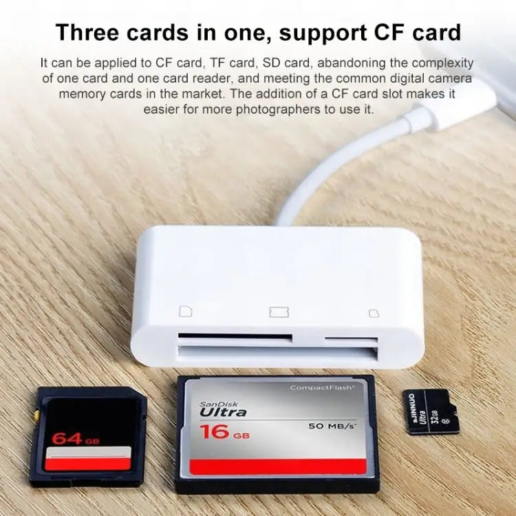 NK-1011 3 in 1 CF Card / TF Card / SD Card Reader For 8 Pin Devices NK-1011 - NK-1011