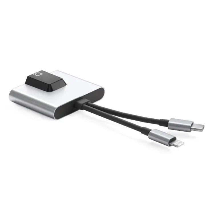 NK-1056Pro 3 in 1 8 Pin + USB-C / Type-C Male to 8 Pin Charging + Ethernet + 3.5mm Earphone Female Adapter NK-1056Pro