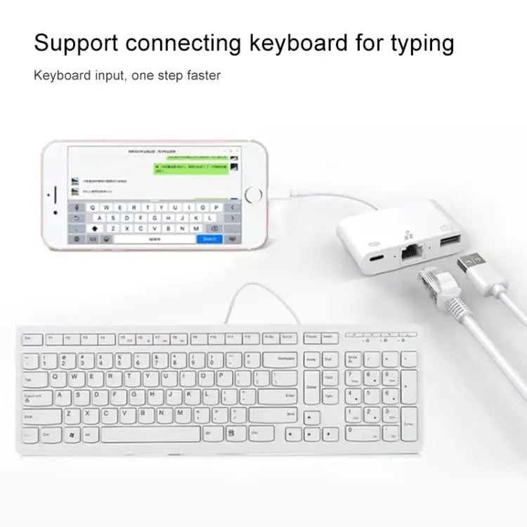 NK-107 3 in 1 8 Pin Male to USB + 1000M Ethernet + 8 Pin Power Female Adapter NK-107 - NK-107