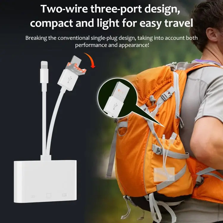 NK-107TL Pro USB-C / Type-C 8 Pin USB to 8 Pin USB RJ45 Multi-function Adapter NK-107TL Pro - NK-107TL Pro - Apple