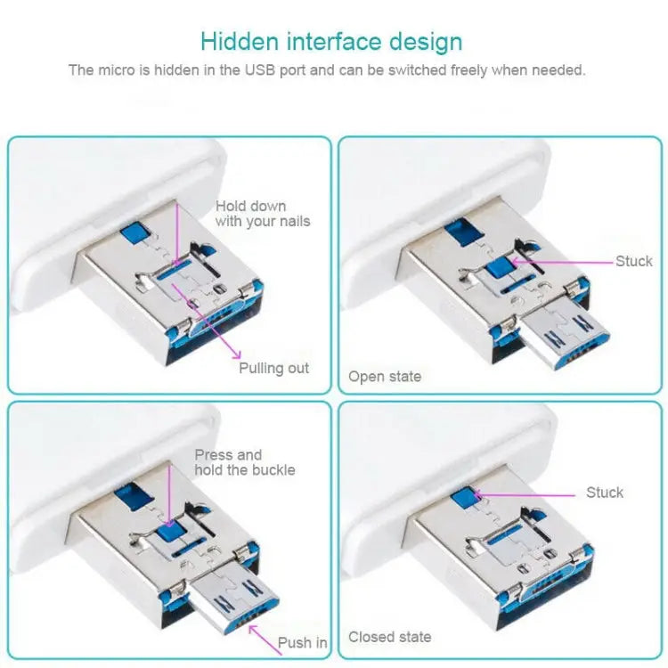 NK-208 3 in 1 i-Flash TF Card / SD Card Reader For 8 Pin + USB 2.0 + Micro USB Devices(Black) NK-208 White NK-208 Black