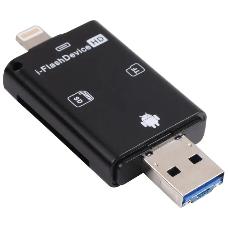 NK-208 3 in 1 i-Flash TF Card / SD Card Reader For 8 Pin + USB 2.0 + Micro USB Devices(Black) NK-208 White NK-208 Black