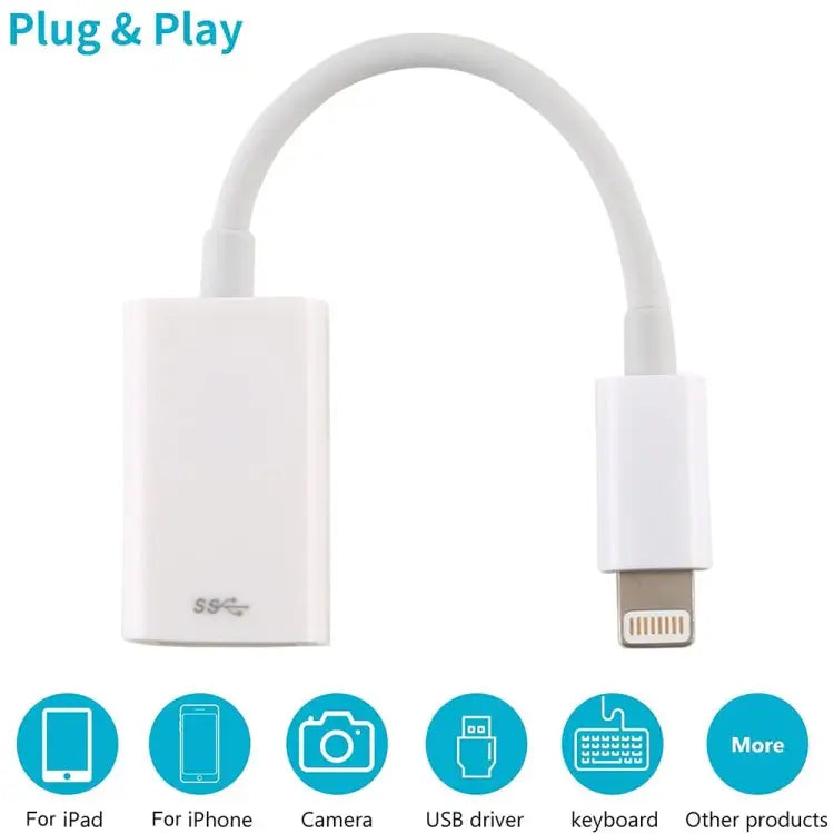 NK102 8 Pin Male to Single USB Female Port Camera Adapter Support for iOS 13.0 and Above System