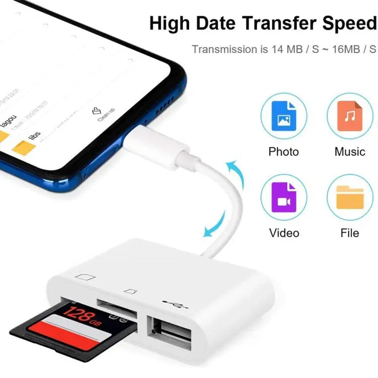 NK103TC 3 in 1 USB-C / Type-C Male to SD + TF + USB Female Camera Reader NK103TC - NK103TC