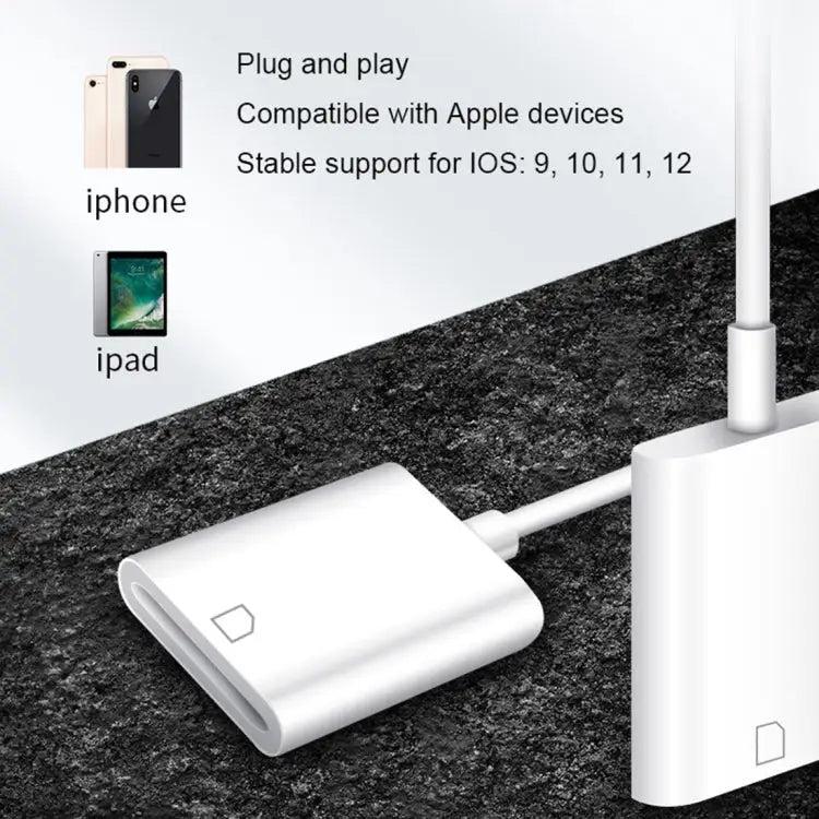 NK105 8 Pin to SD Card Camera Reader Adapter Compatible with IOS 9.1 and Above Systems - NK105