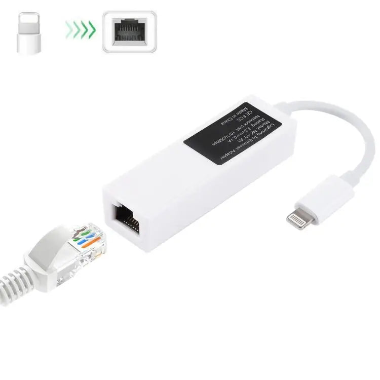 NK107A1 8 Pin to RJ45 Ethernet LAN Network Adapter Cable for iPhone / iPad Series Total Length: 16cm