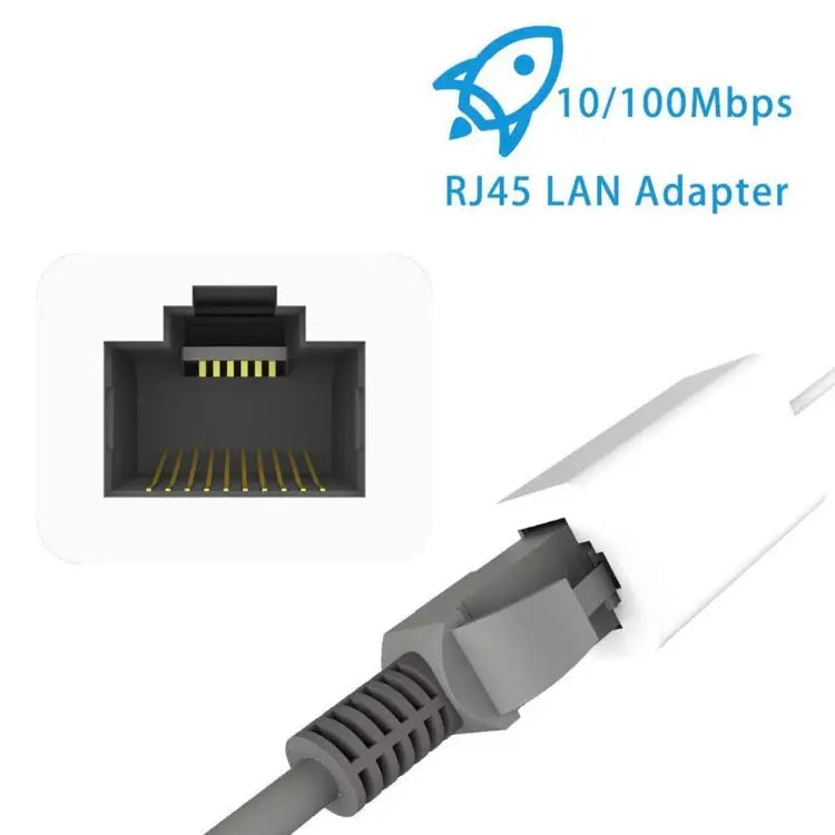 NK107A1 8 Pin to RJ45 Ethernet LAN Network Adapter Cable for iPhone / iPad Series Total Length: 16cm