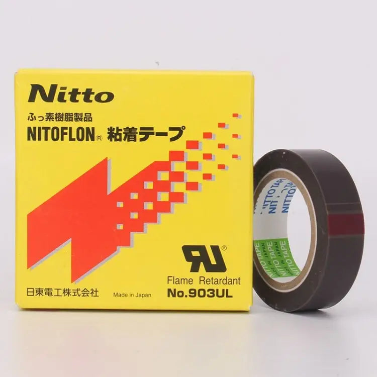 NO.903UL 0.08mm Thickness NITTO DENKO Teflon High Temperature Tape for Sealing Machine Size: 10m x 38mm Size: 10m x