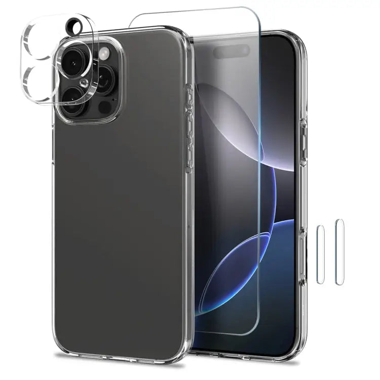 NORTHJO 4 in 1 TPU Phone Case with Screen Film and Lens Film and Camera Control Button Cover - For iPhone 16 Pro Max