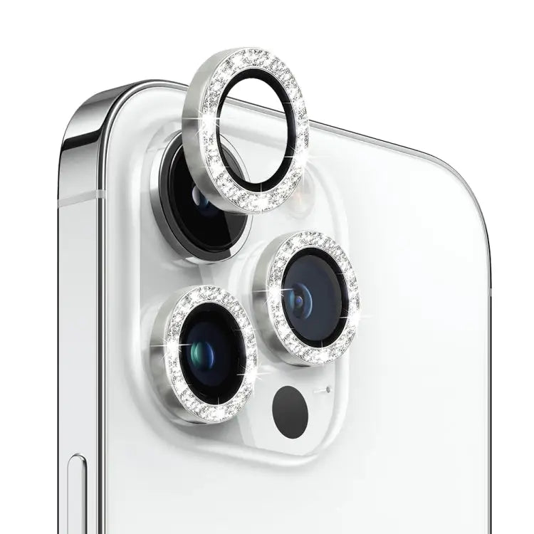 NORTHJO Camera Lens Protector Tempered Glass Bling Glitter Metal Ring Film For iPhone 13 Pro / 13 Pro Max - For iPhone