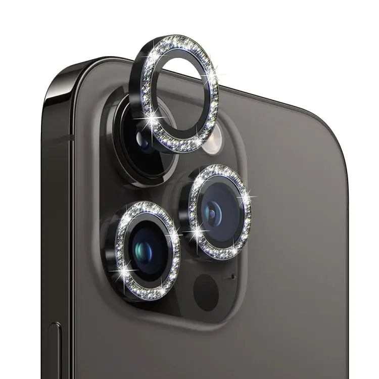 NORTHJO Camera Lens Protector Tempered Glass Bling Glitter Metal Ring Film For iPhone 13 Pro / 13 Pro Max - For iPhone