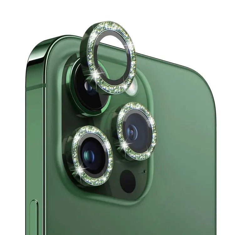 NORTHJO Camera Lens Protector Tempered Glass Bling Glitter Metal Ring Film For iPhone 13 Pro / 13 Pro Max - For iPhone