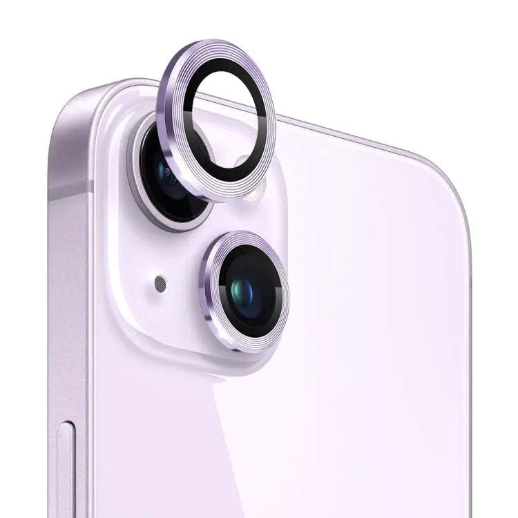 NORTHJO Camera Lens Protector Tempered Glass CD Vein Metal Ring Film For iPhone 14 / 14 Plus - For iPhone 14 / 14 Plus